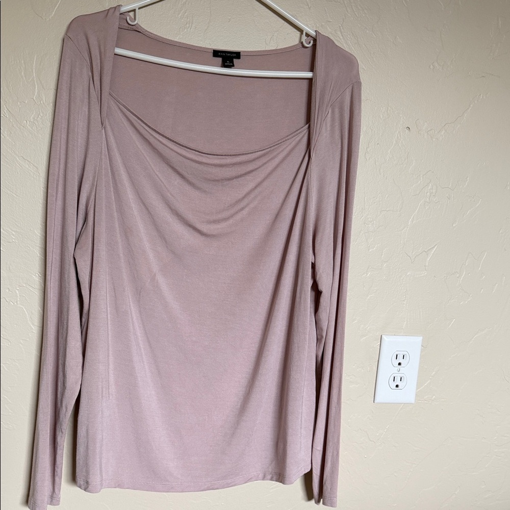 Ann Taylor Dusty Pink Long Sleeve Top